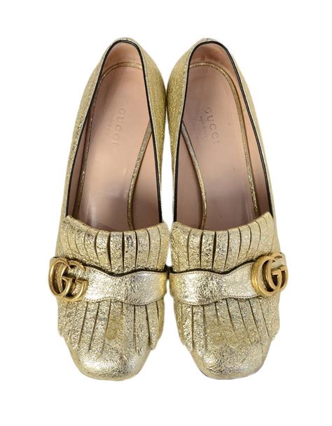 gold gucci marmont shoes|Gucci Marmont shoes sale.